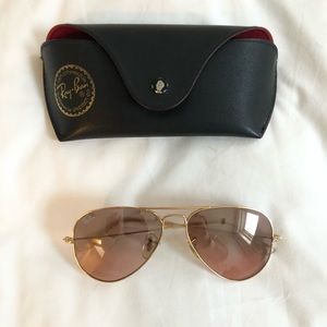 Ray-Ban aviators rose gold